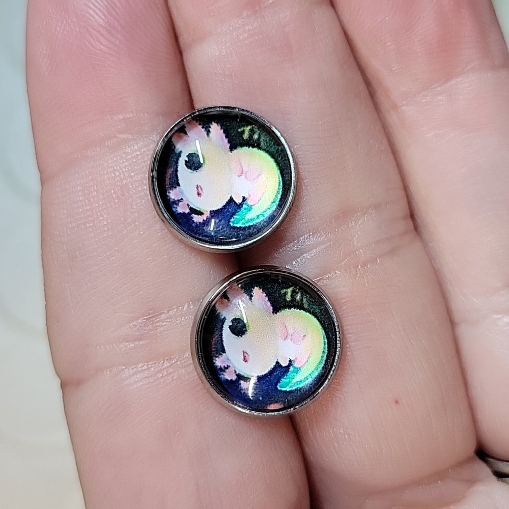 🔥LAST PAIR🔥 Axolotl Bubble Stud Earrings, unisex - Picture 2 of 4